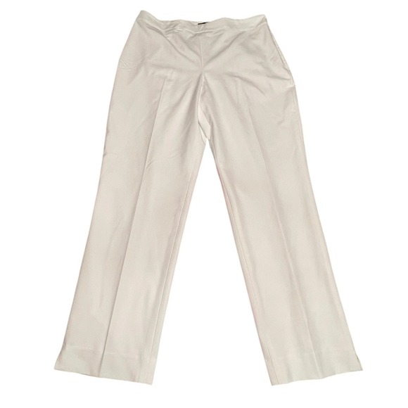 Talbots Pants - Talbots Pleated White Hollywood Ankle Pull On Pant Size 12 Career Office Preppy